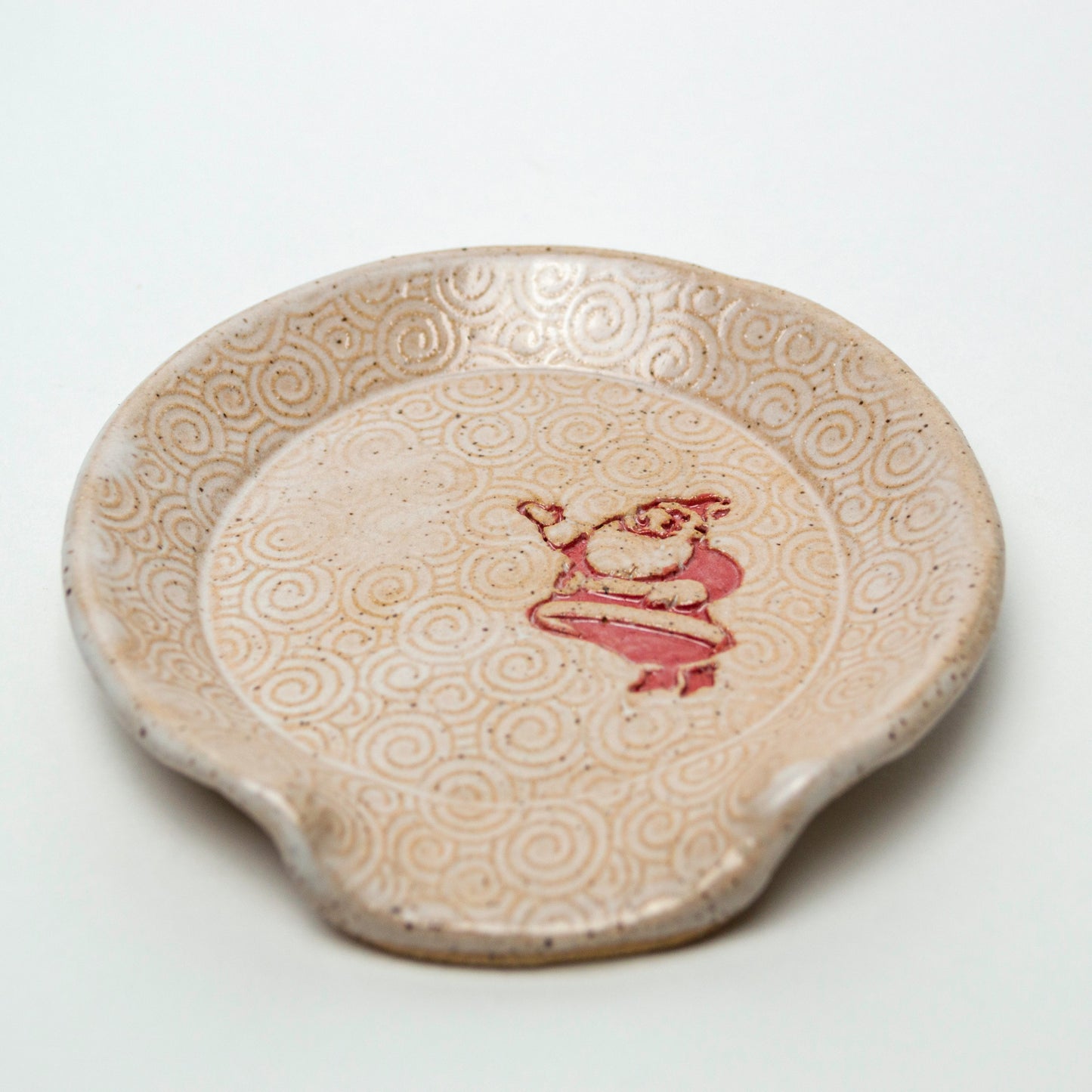 Red Classic Santa Claus- White Spoon Rest