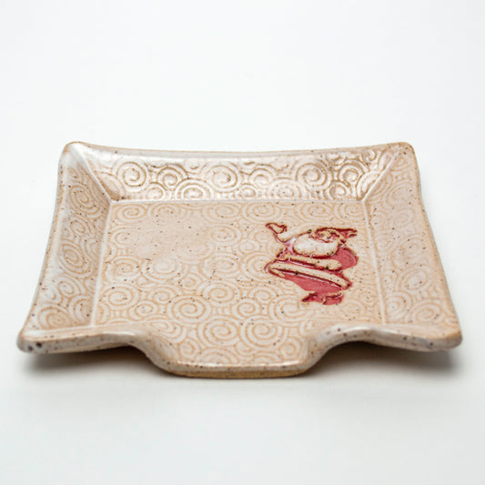 Red Classic Santa Claus - White Soap Dish
