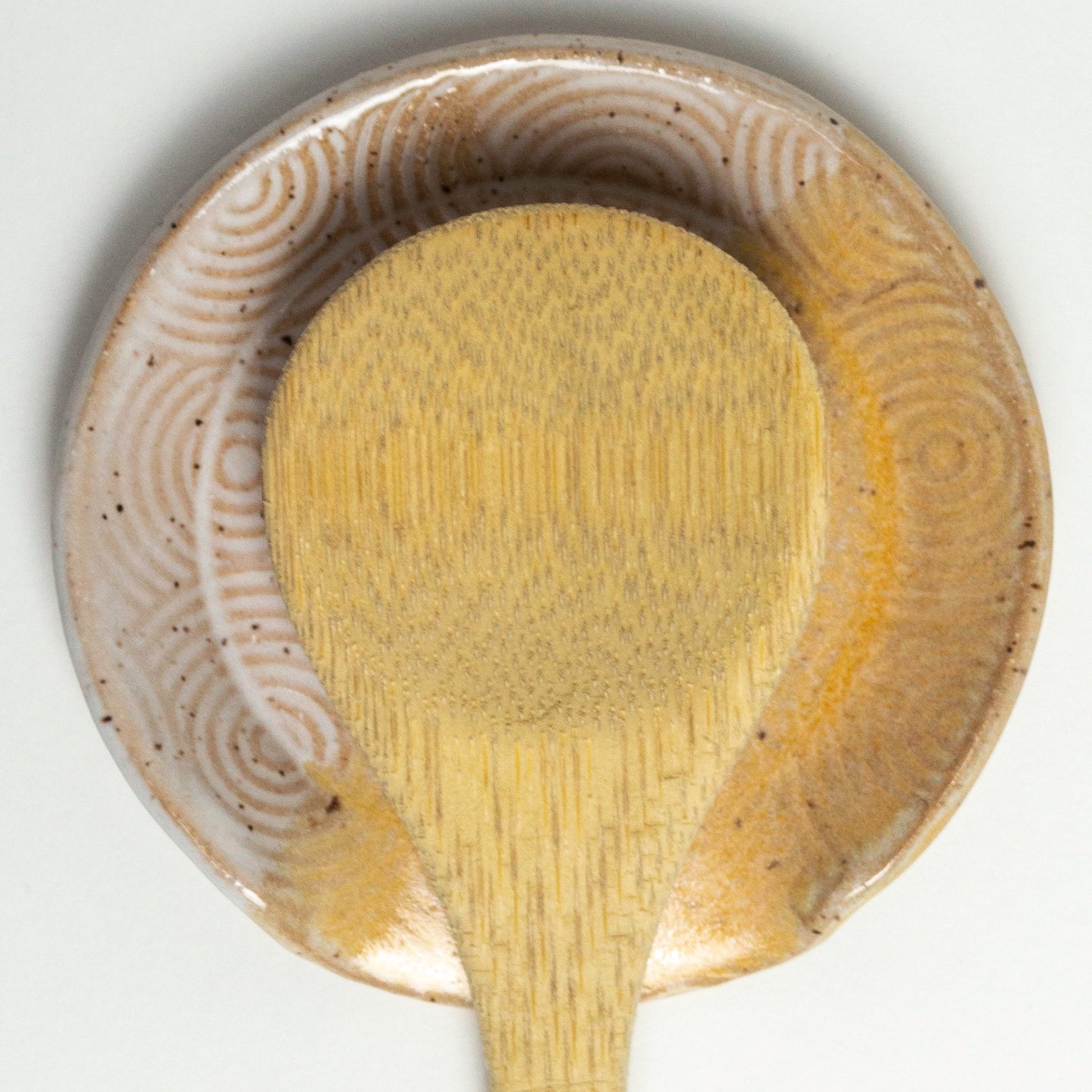Peach & White Spiral Pattern Spoon Rest