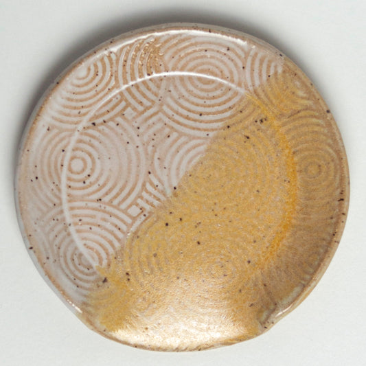 Peach & White Spiral Pattern Spoon Rest