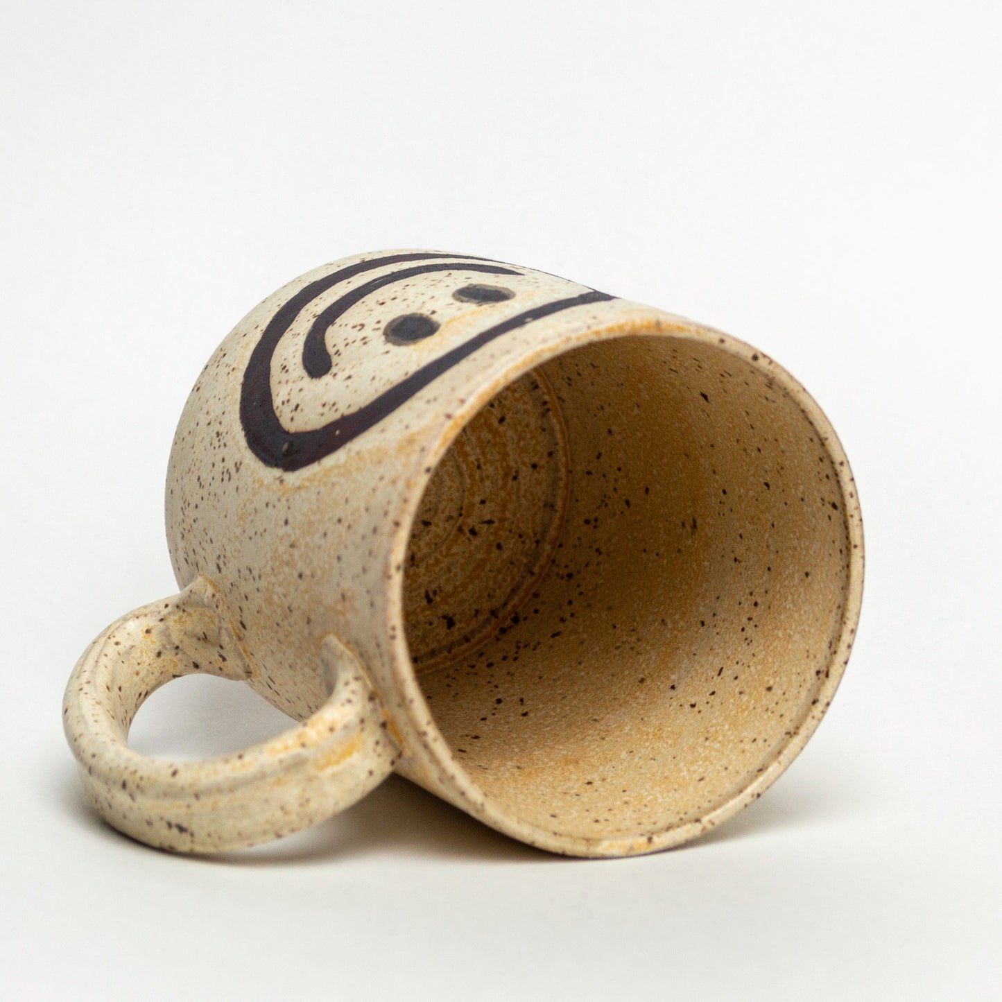 Cream Smiley Face Hand Thrown 14oz Mug