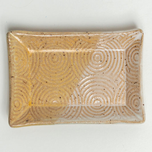 Peach & White Spiral Pattern Trinket Dish