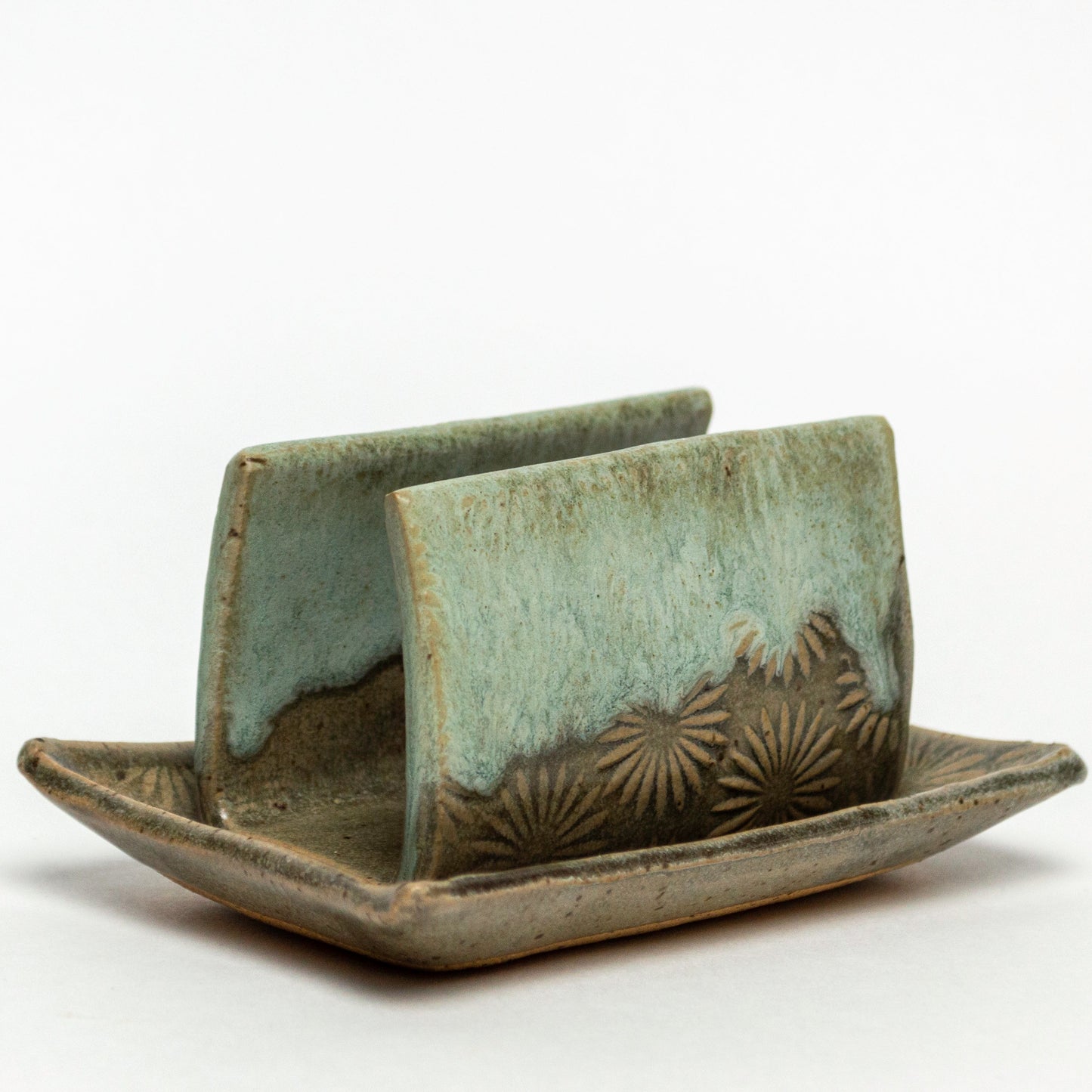 Sunburst Pattern Gray & Blue Sponge Holder