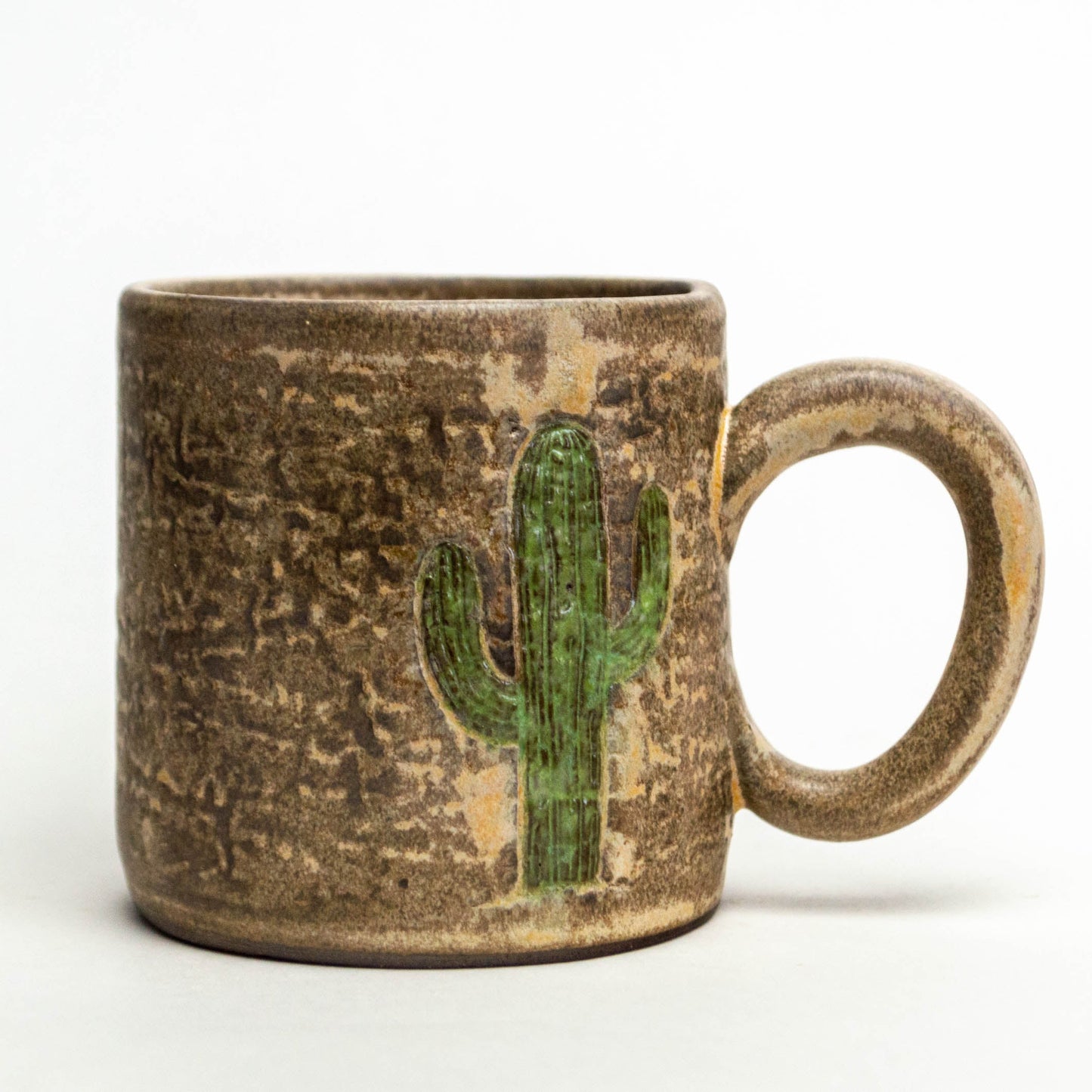 Saguaro Cactus Beige Chocolate Clay Stoneware 10oz Mug
