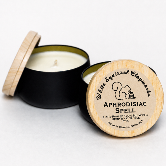 Aphrodisiac Spell Soy Candle in Black Tin - 7oz