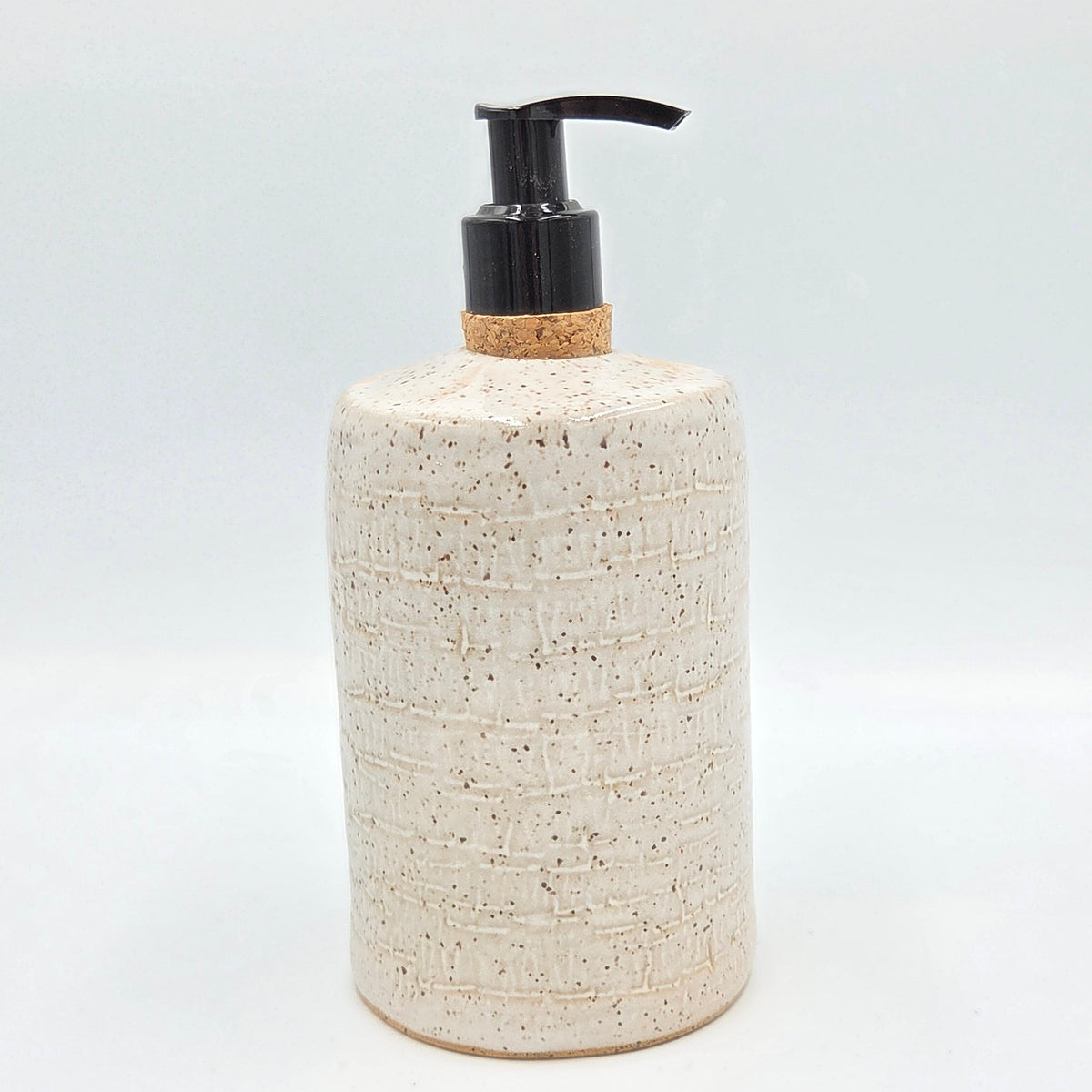 Grizzly Bear on White Stoneware Soap/Lotion Dispenser