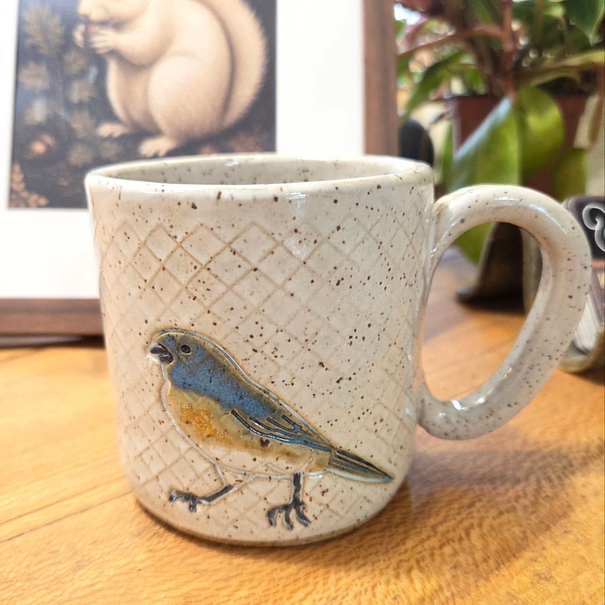 Blue Bird White 10oz Stoneware Mug