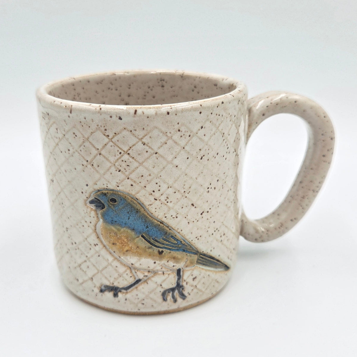 Blue Bird White 10oz Stoneware Mug