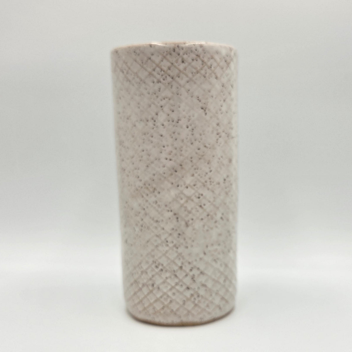 Cardinal on White Stoneware Vase