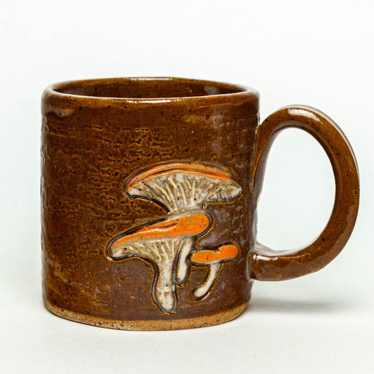 Jack-O'-Lantern Mushroom Brown Stoneware 10oz Mug