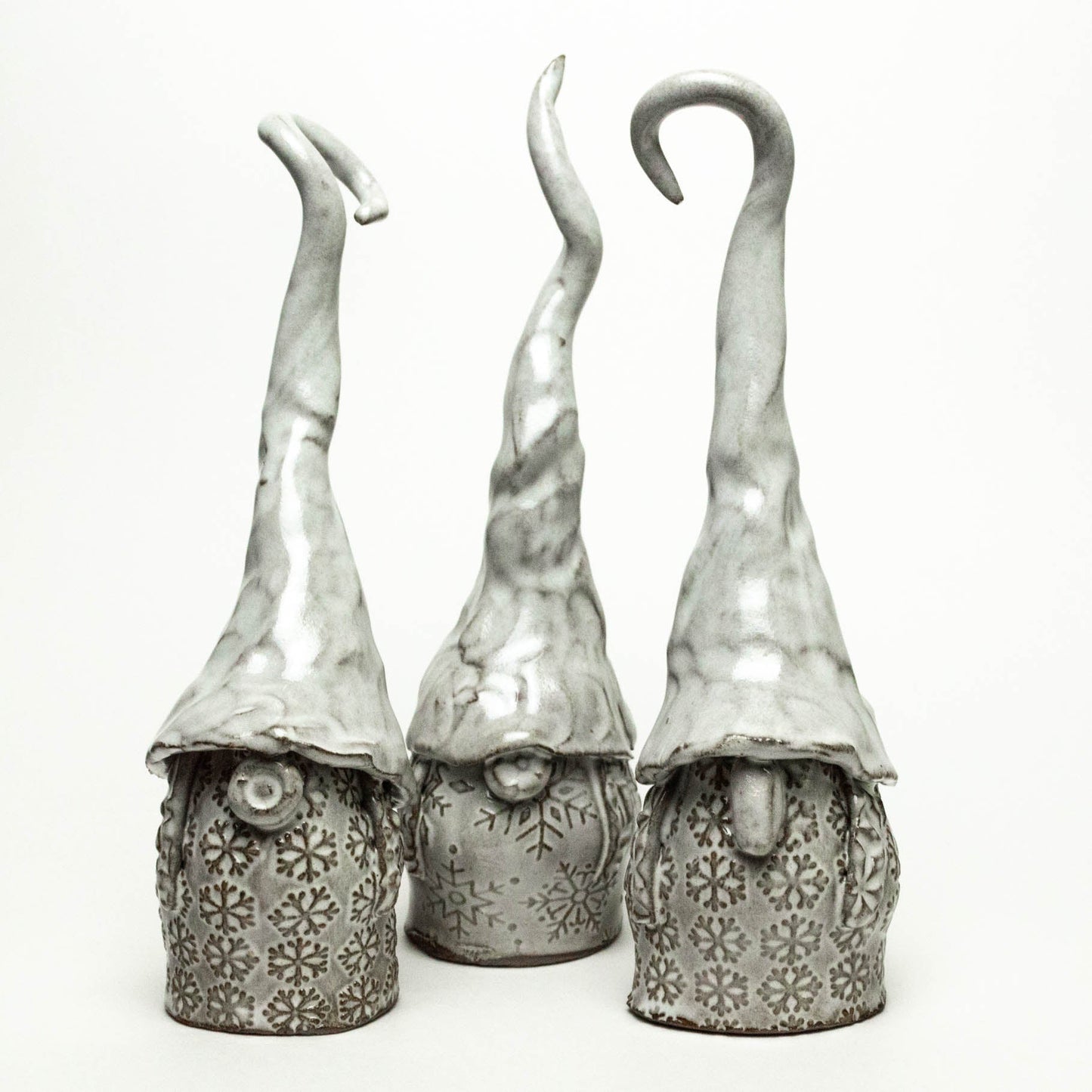 Female Hand Built Stoneware Snow Gnome