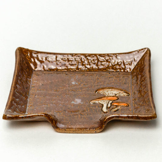 Jack-O'-Lantern Mushroom Brown Soap Dish