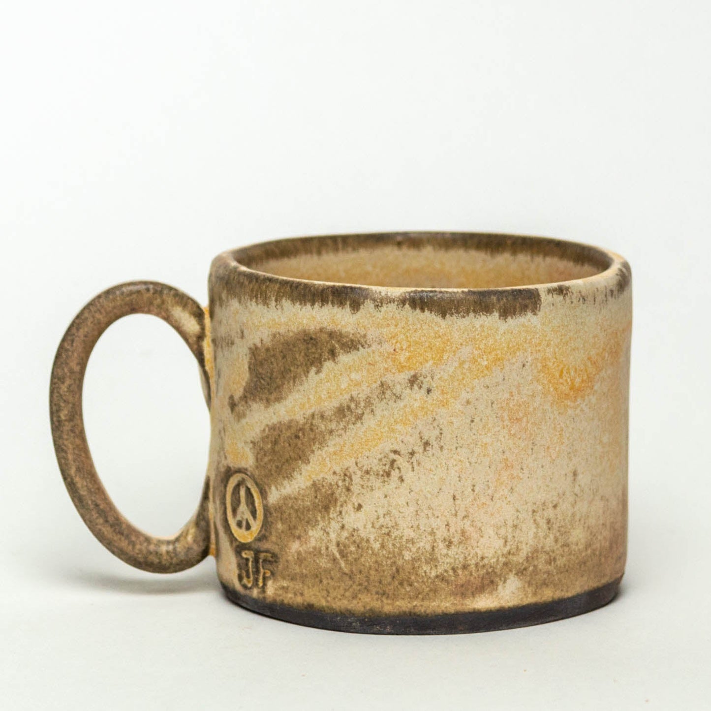 Ginkgo Leaf Beige Stoneware 8oz Mug