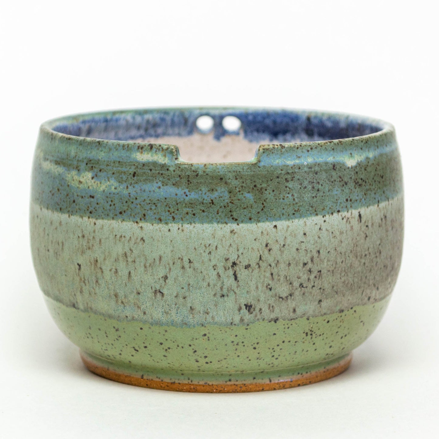 Hand-Thrown Stoneware Blue to Green Rice/Noodle Bowl