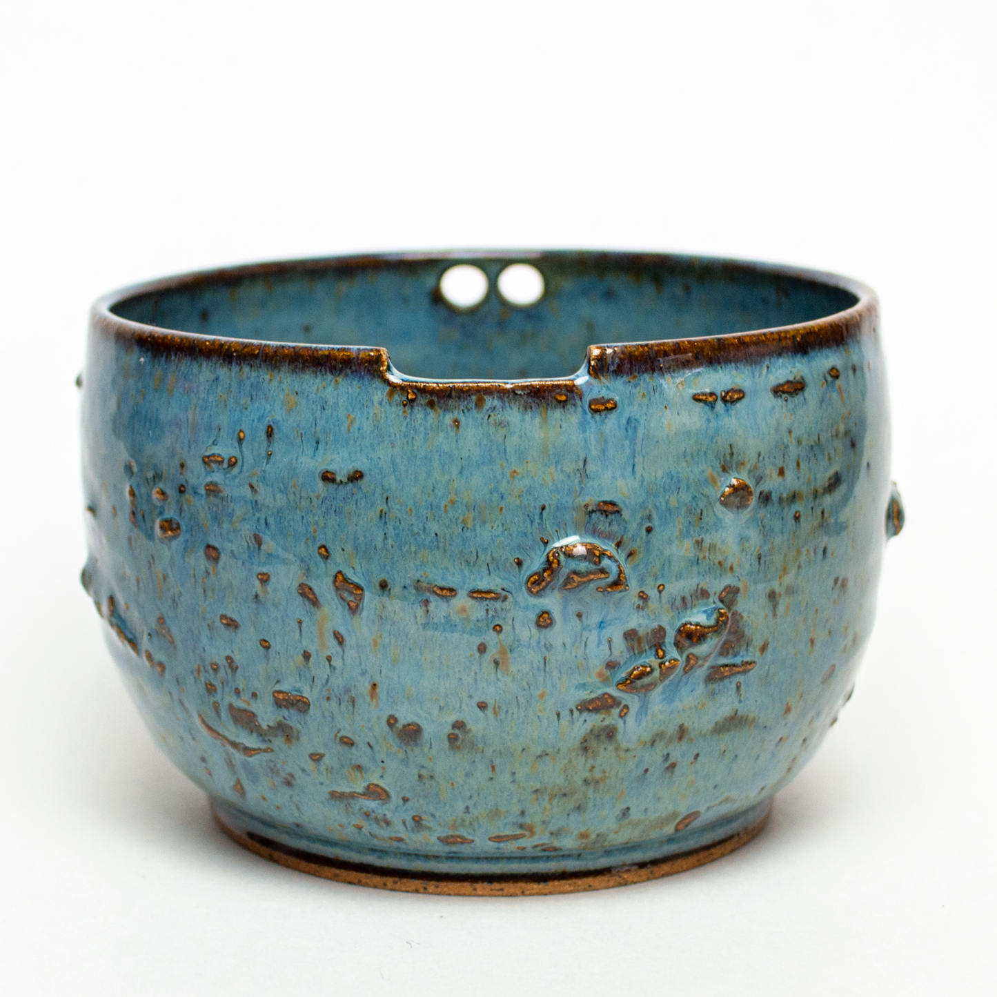 Blue Wave Design Stoneware Rice Bowl w/Chopsticks