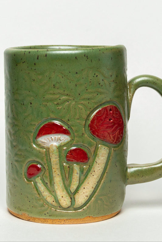 Mushroom Green 14oz Stoneware Mug