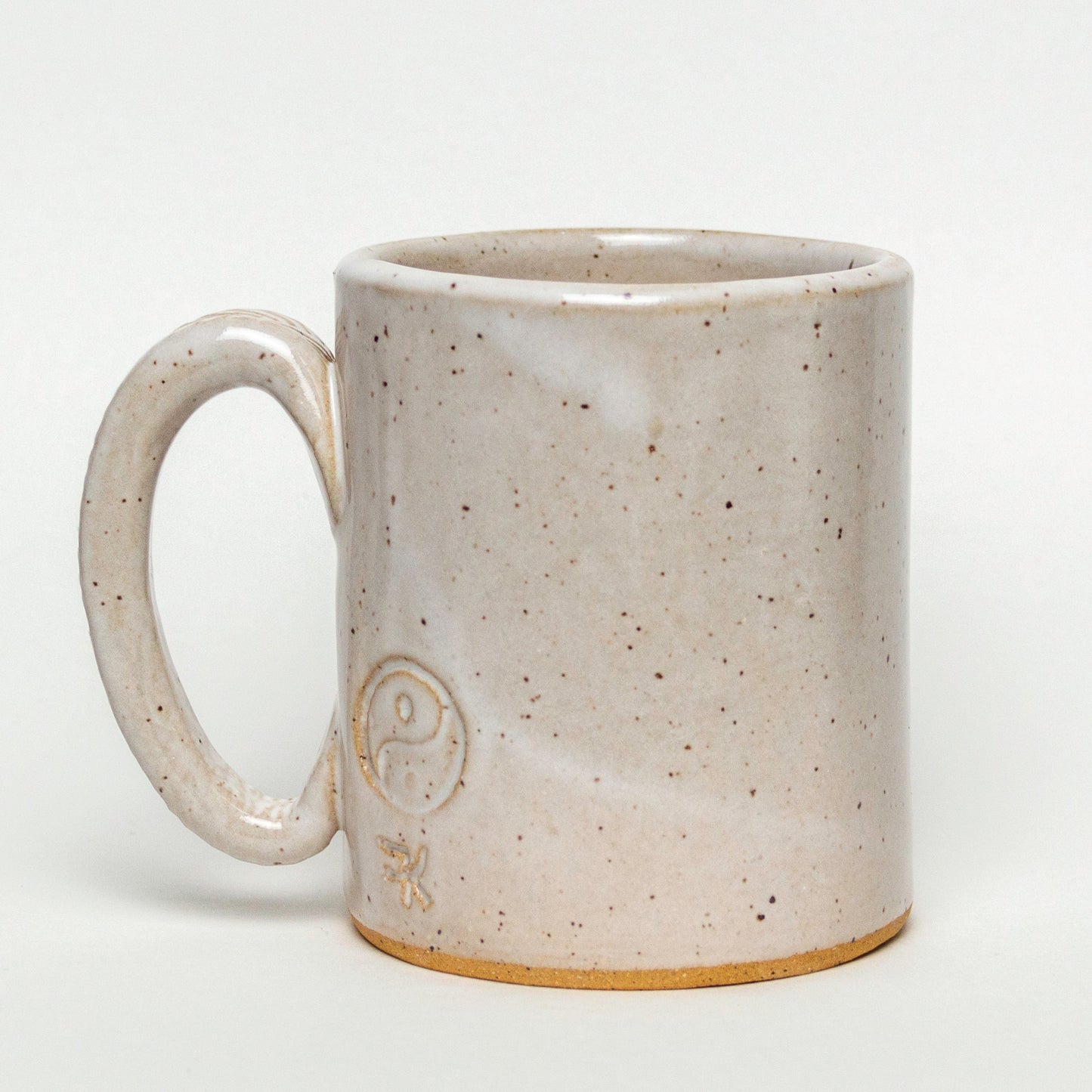 Black Peace Sign on White Stoneware 12oz Mug