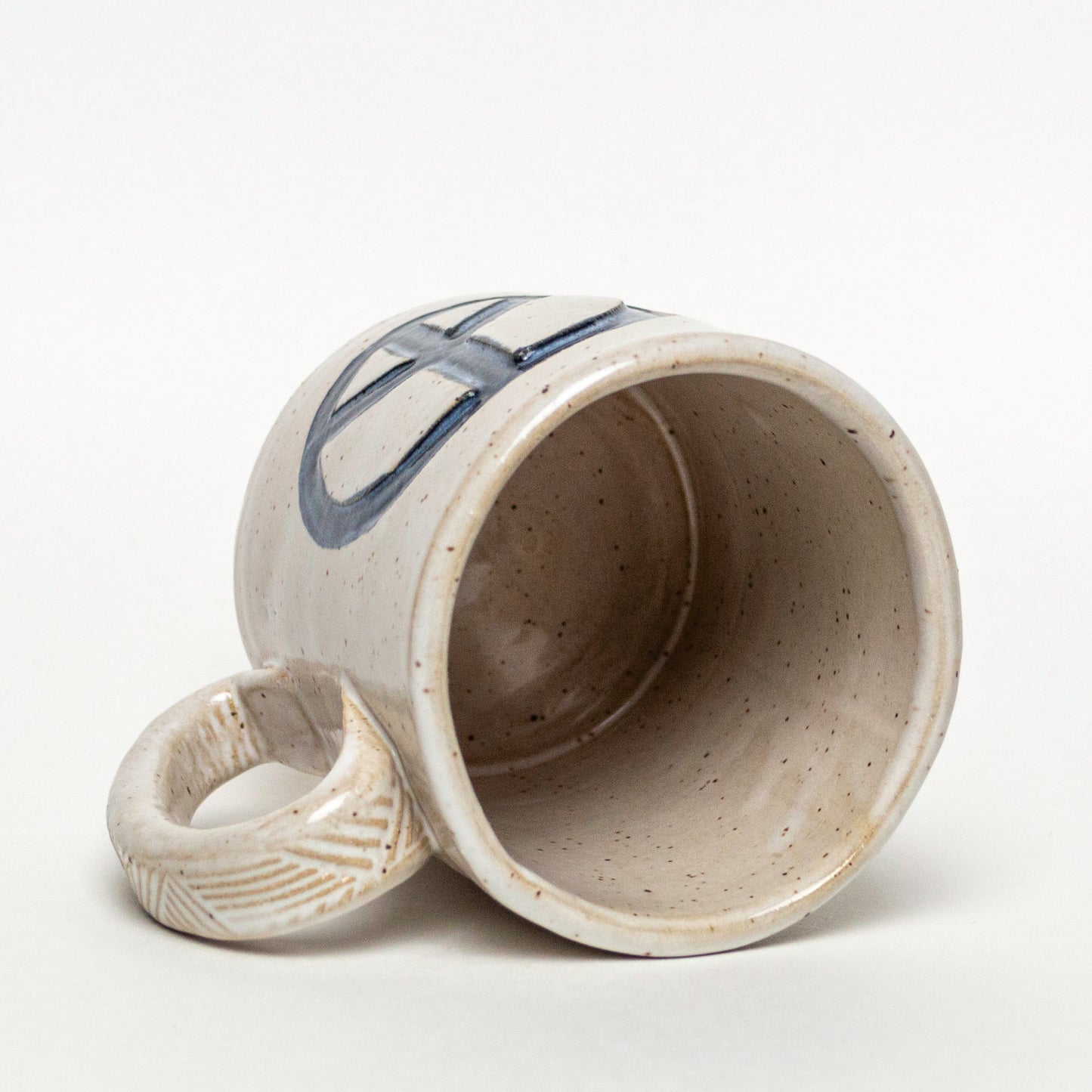 Black Peace Sign on White Stoneware 12oz Mug