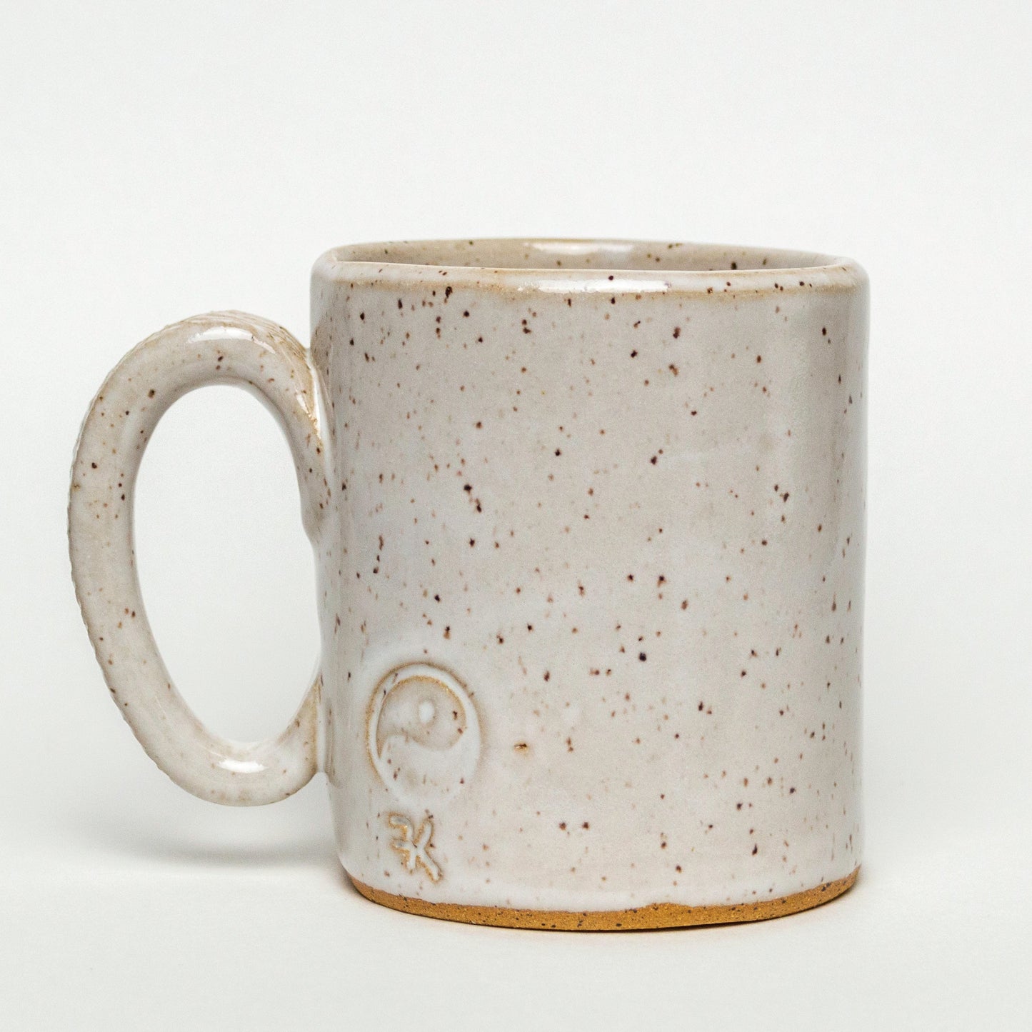 Red Peace Sign on White Stoneware 12oz Mug