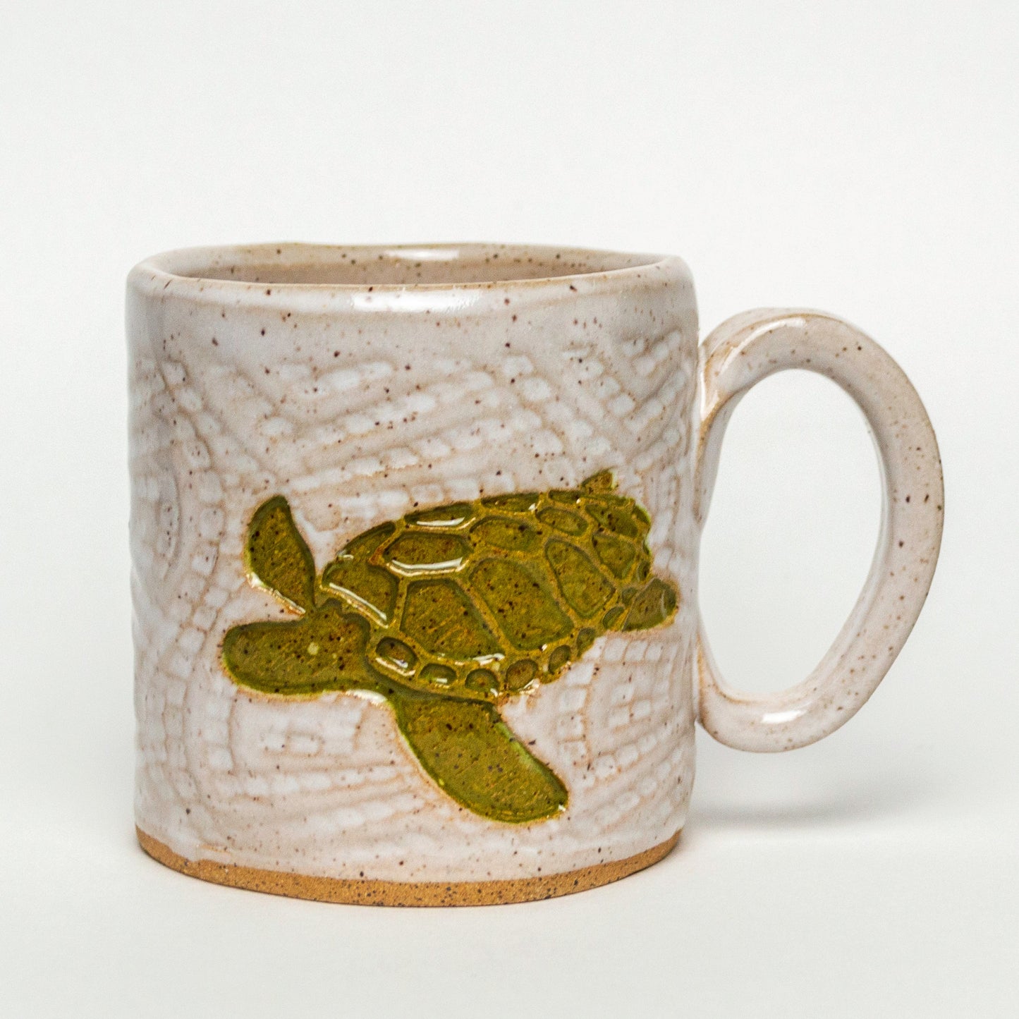 Sea Turtle on White Stoneware 10oz Mug