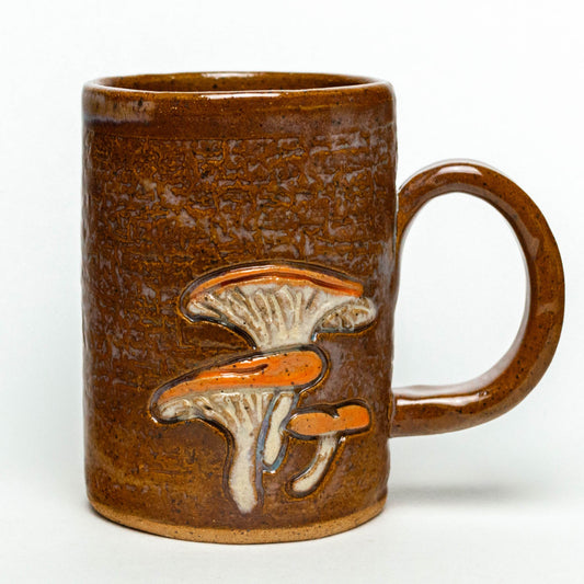 Jack-O'-Lantern Mushroom Brown  Stoneware 14oz Mug