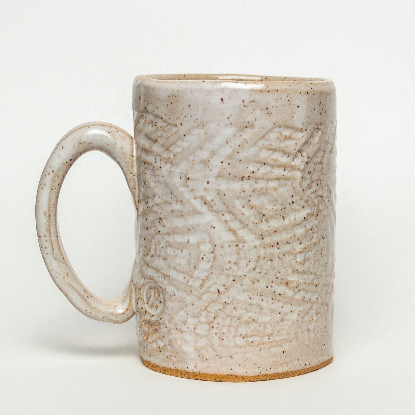 Octopus Pattern Handmade Stoneware White 14oz Mug