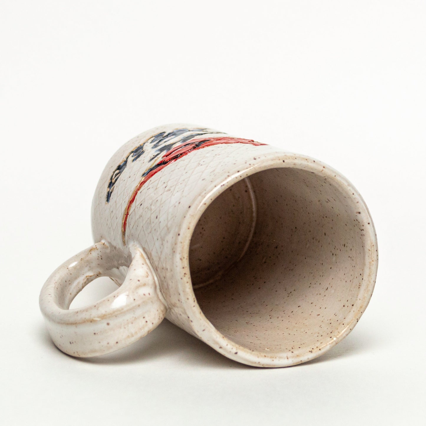 Ohio Cardinal on White Stoneware 14oz Mug