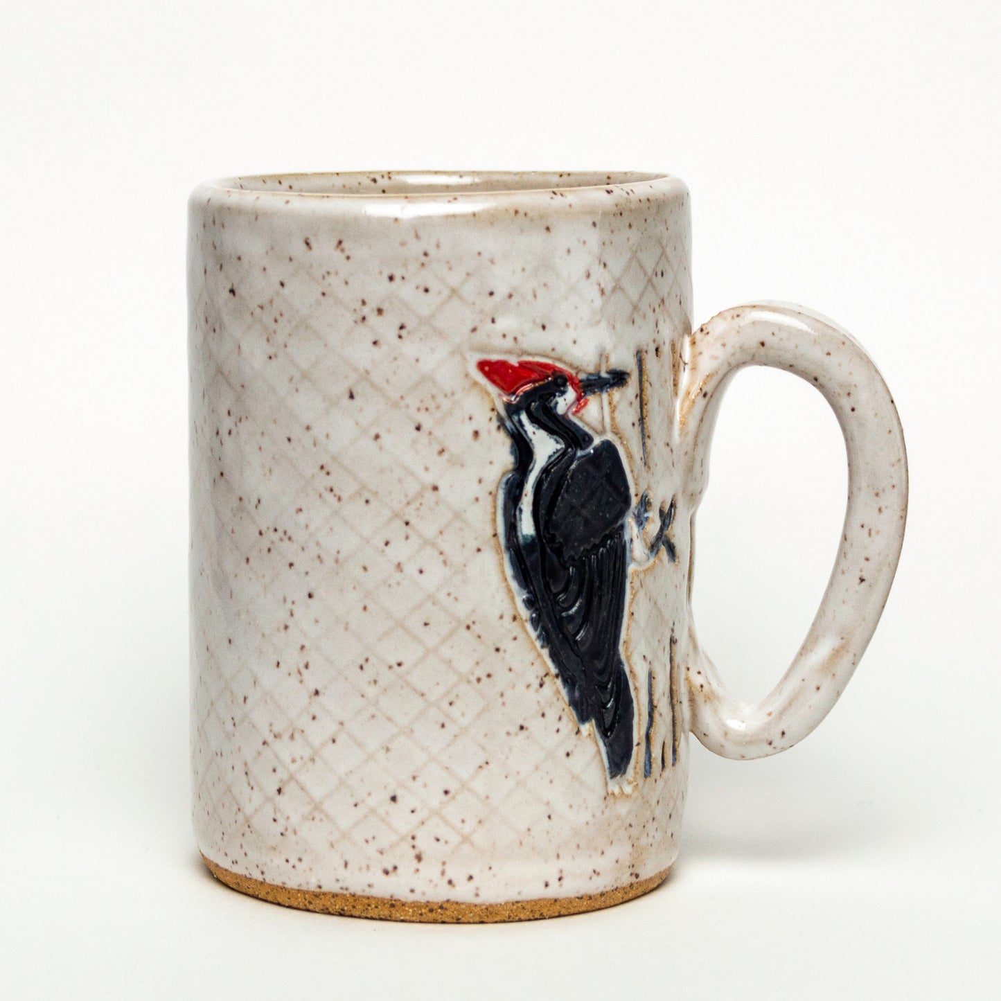 Pileated Woodpecker White 14 oz Mug