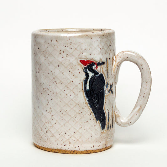 Pileated Woodpecker White 14 oz Mug