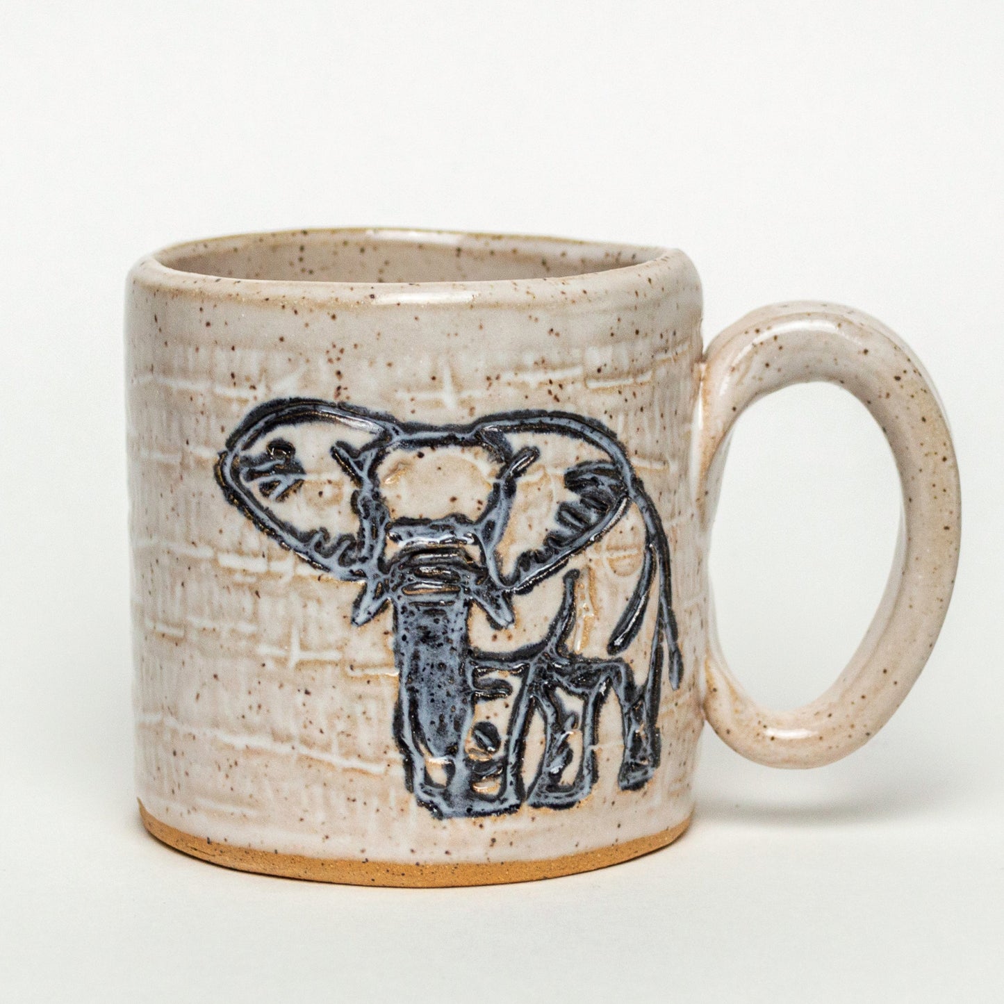 Elephant on White Stoneware 10oz Mug