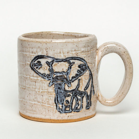 Elephant on White Stoneware 10oz Mug