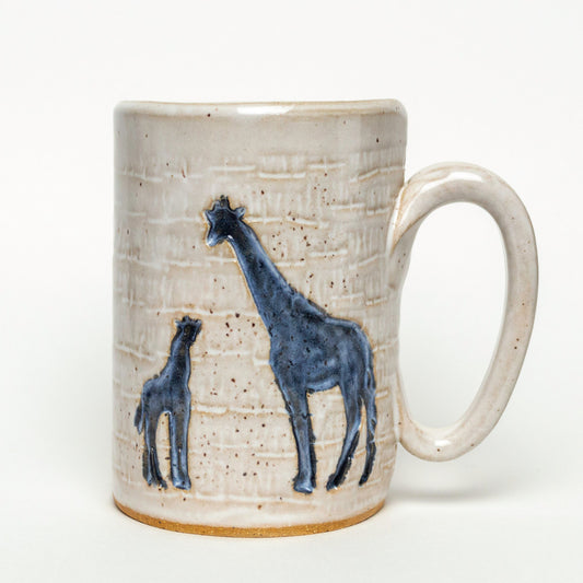 Giraffe on White Handmade Stoneware 14oz Mug