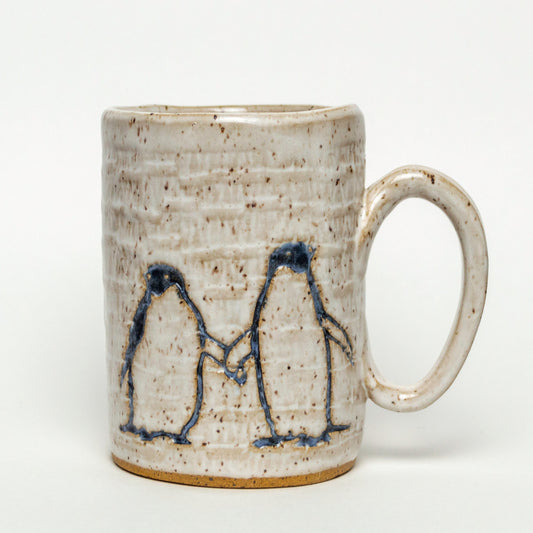 Penguin White Stoneware 14oz Mug