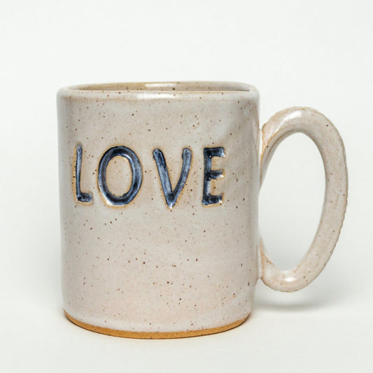 'Love' on White Stoneware 12oz Mug