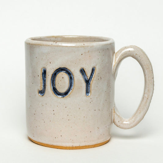 'Joy' on White Stoneware 12oz Mug