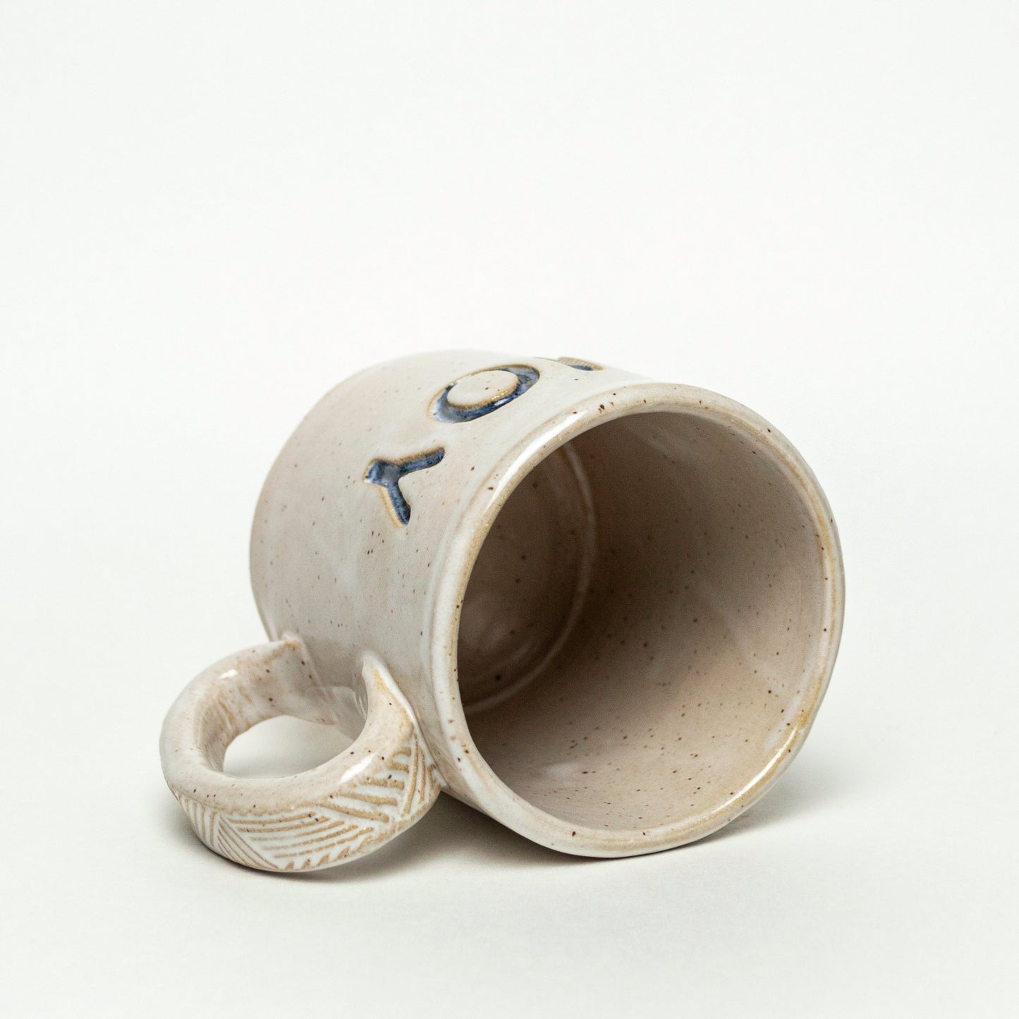 'Joy' on White Stoneware 12oz Mug