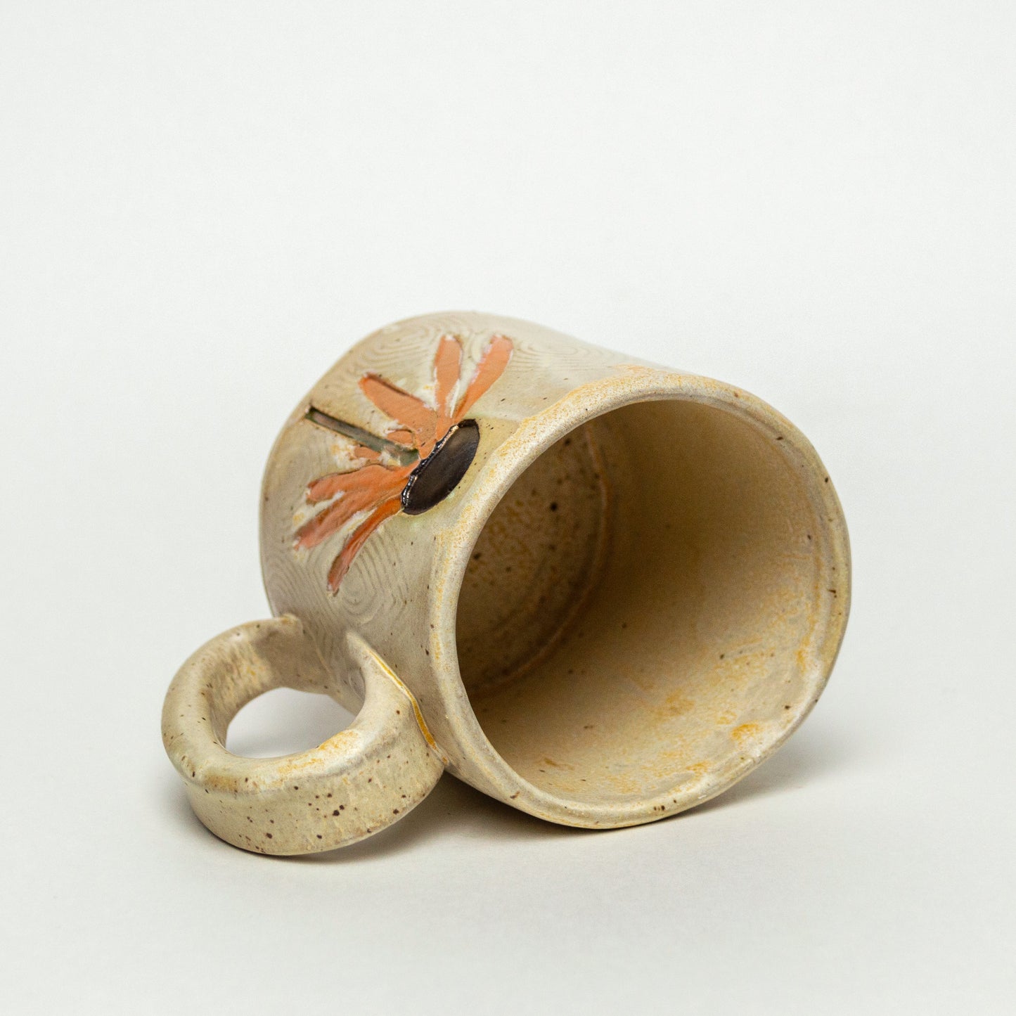 Orange Cone Flower Beige 10oz Mug
