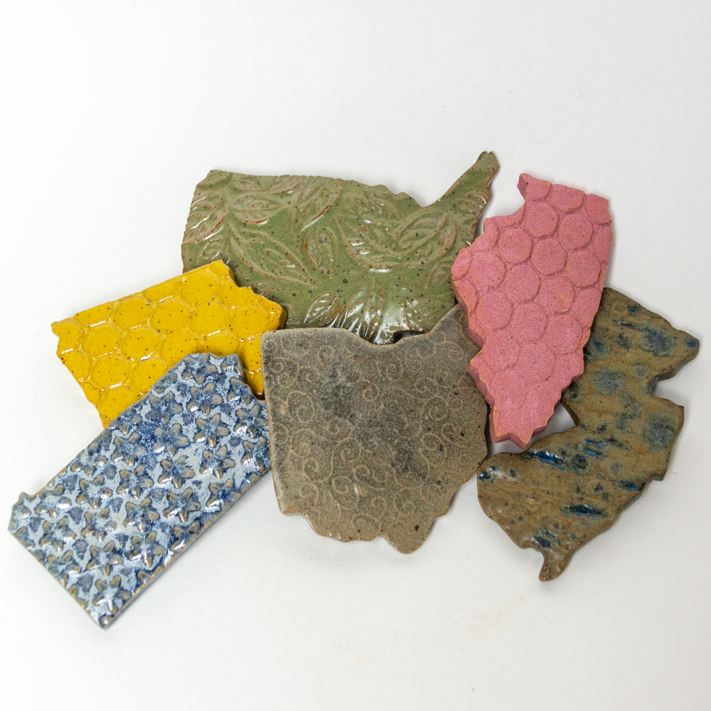 State Stoneware Magnets (Assorted Color & Pattern)