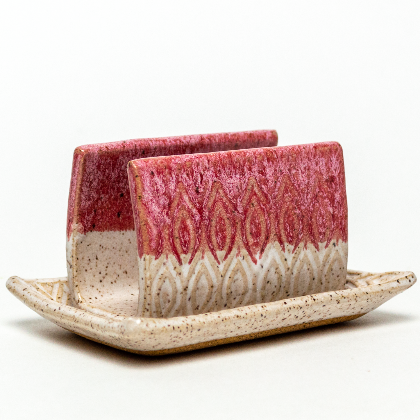 Red & White Diamond Pattern Sponge Holder