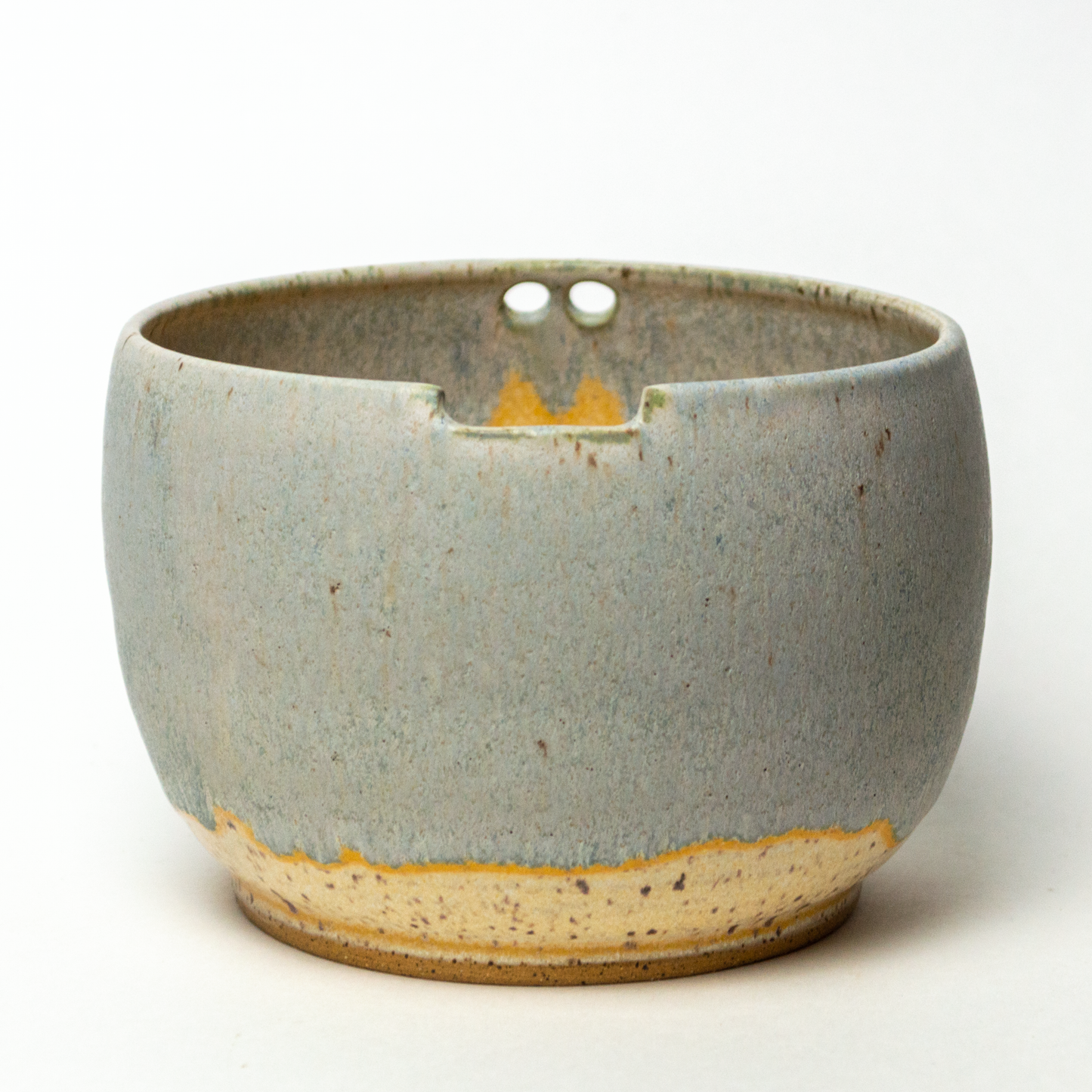 Blue & Beige Hand-Thrown Stoneware Rice/Noodle Bowl