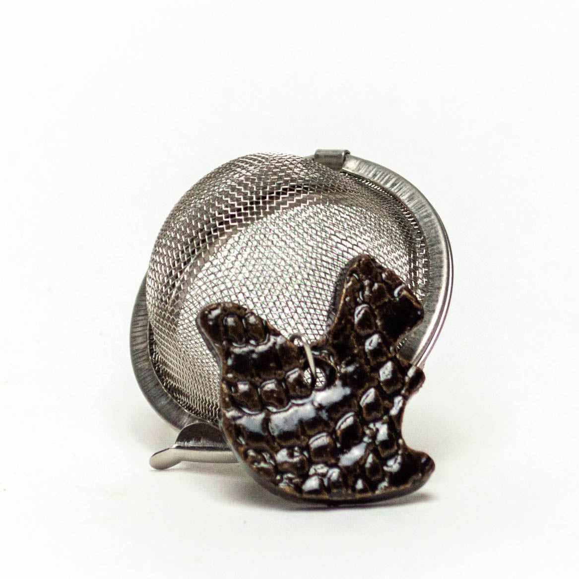 Black Squirrel ceramic Charm w/ Tea Ball Infuser