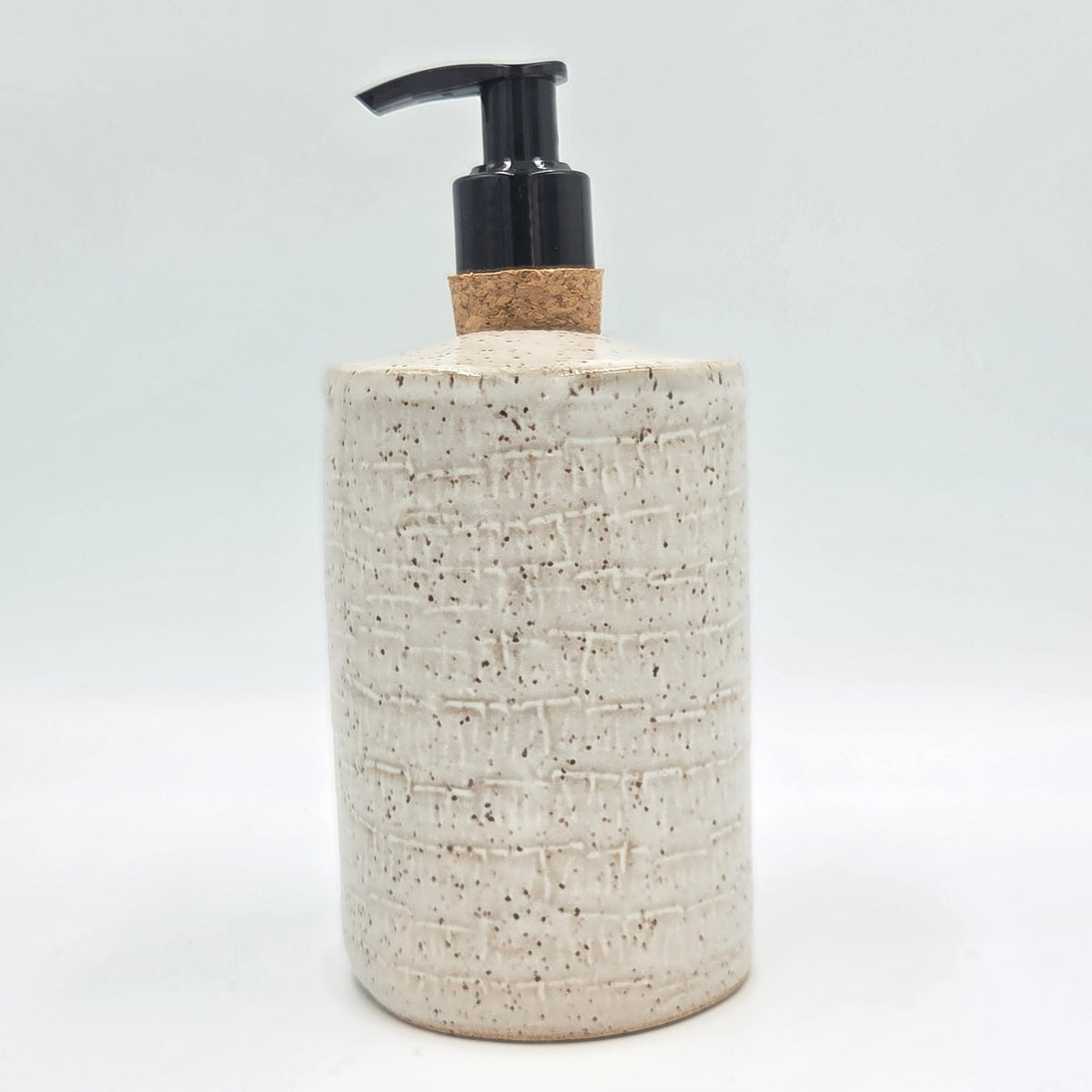 Elephant on White Stoneware Soap/Lotion Dispenser