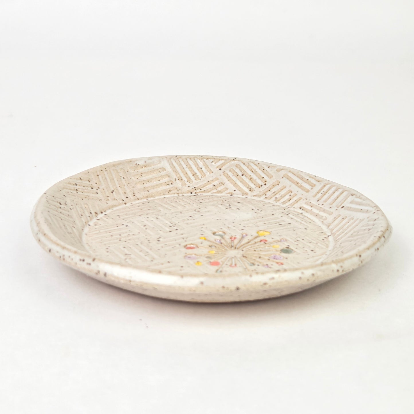 Art Deco Sunburst Round Stoneware Trinket Dish