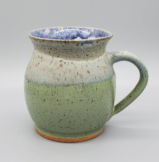 Green-2-Blue Wash Hand-Thrown Bulb Stoneware 14oz Mug