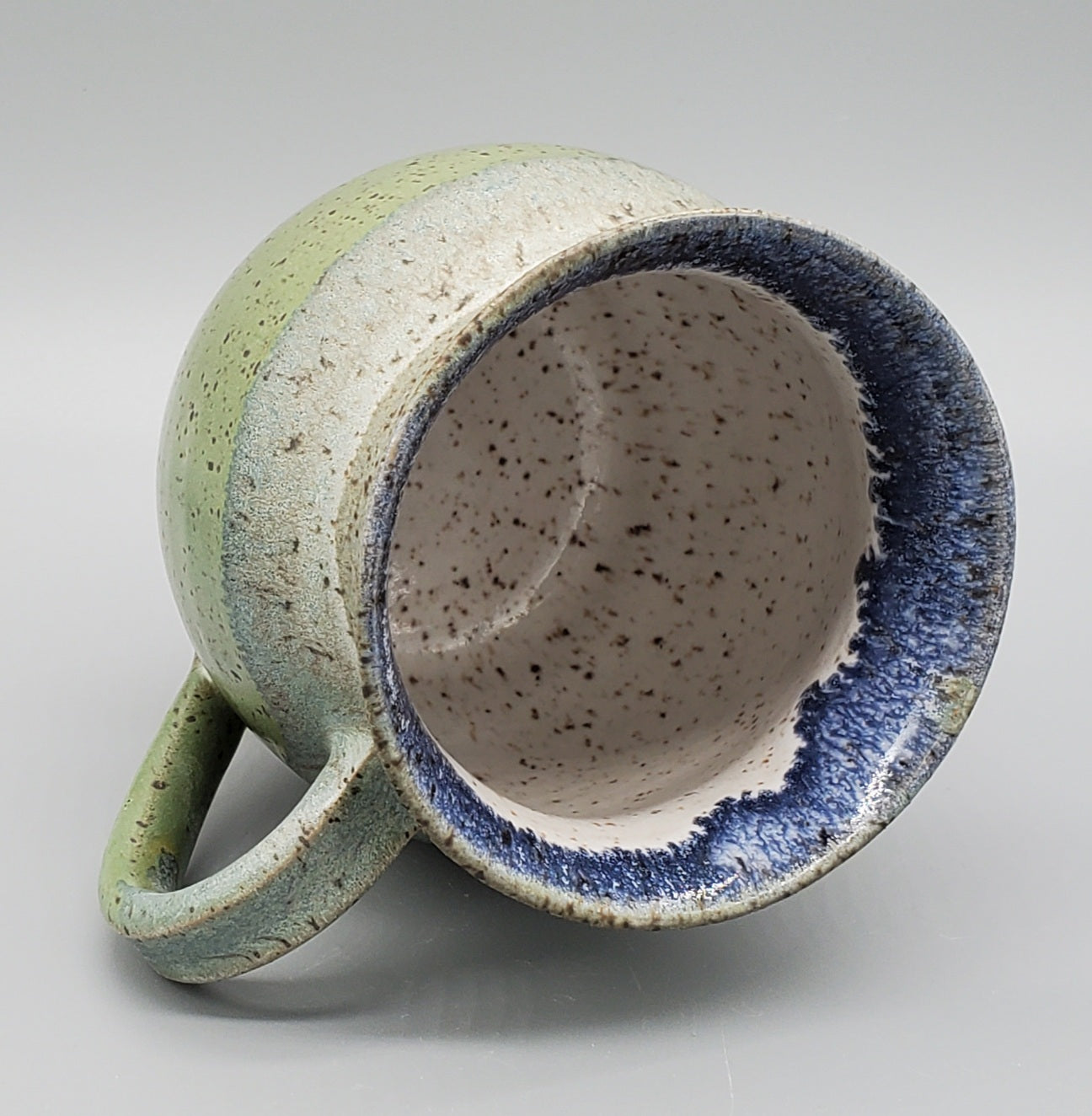 Green-2-Blue Wash Hand-Thrown Bulb Stoneware 14oz Mug