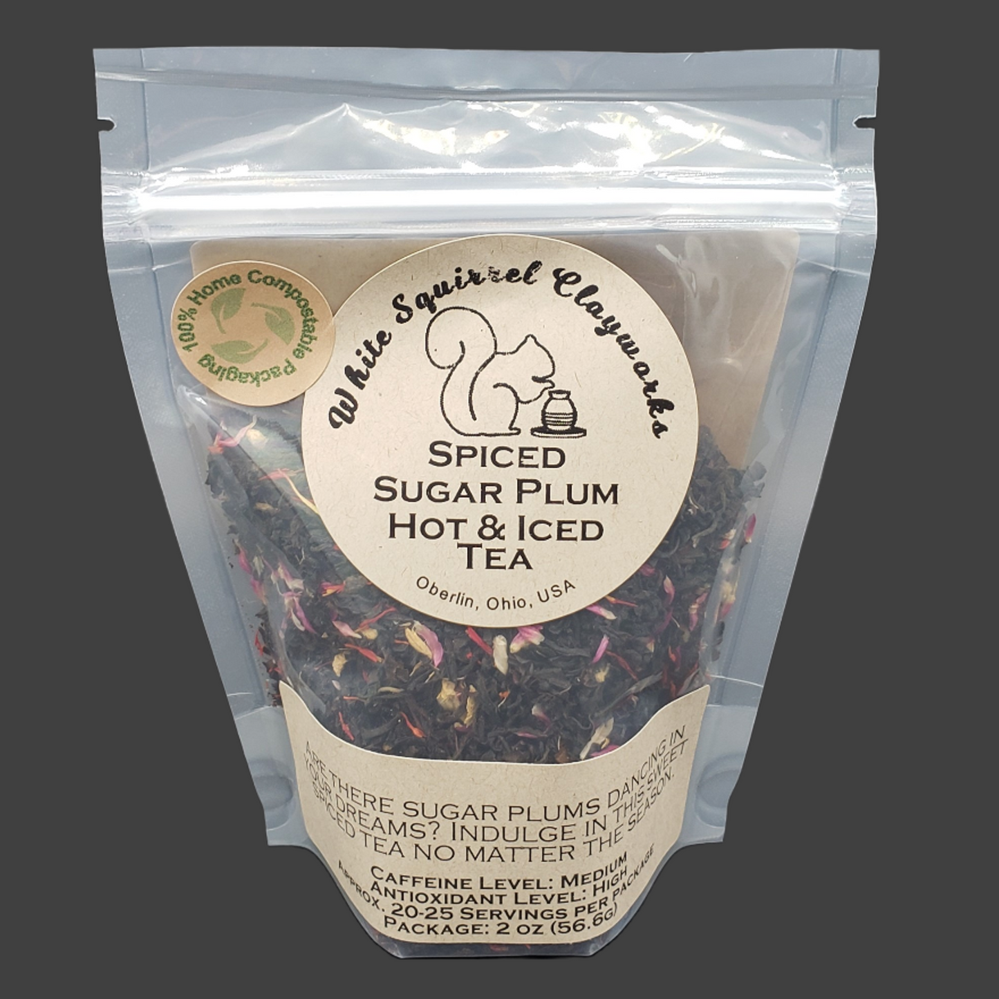 Spiced Sugar Plum Hot & Iced Black Tea - 2oz - Home Compostable Packaging