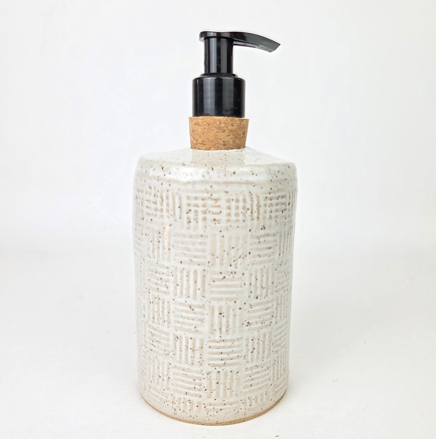Art Deco Sunburst Retro Handmade Stoneware Soap/Lotion Dispenser