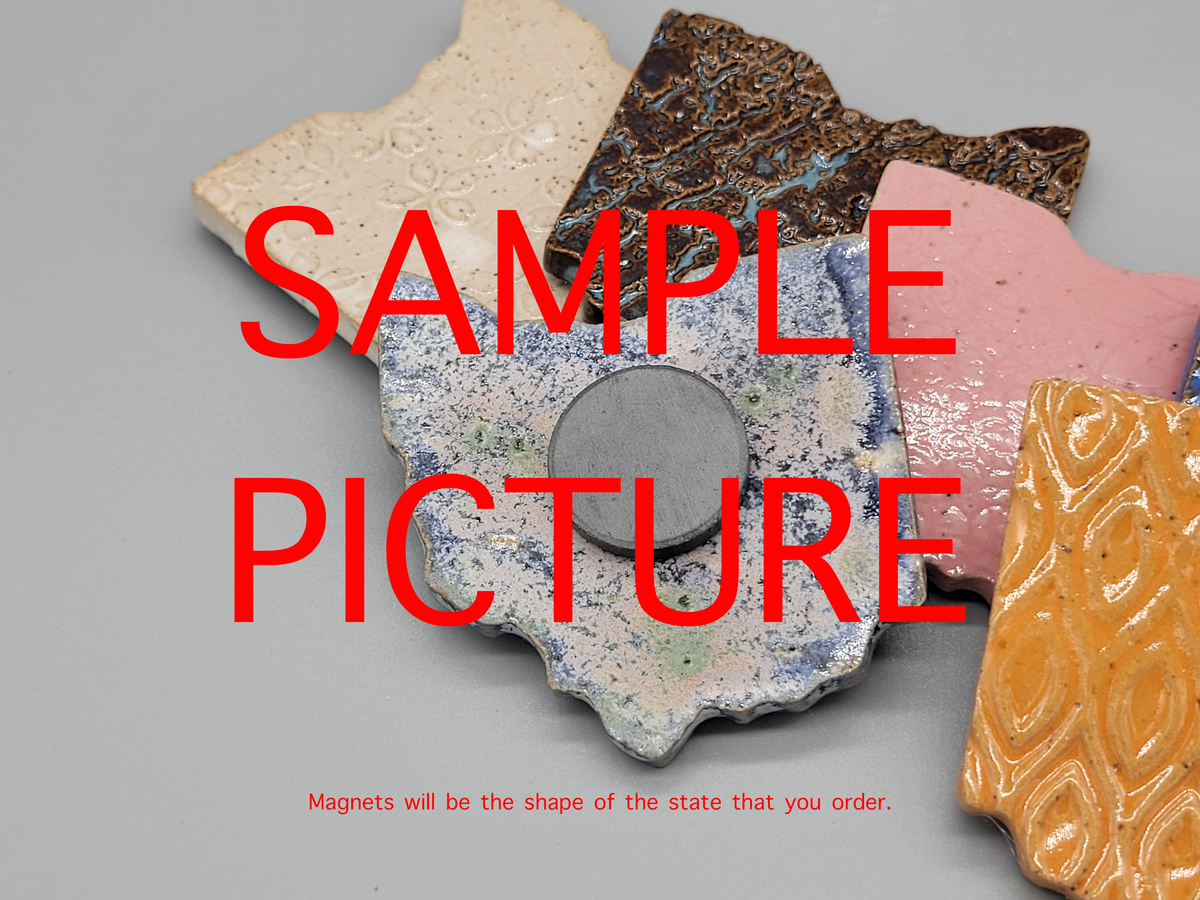 United States Shaped Stoneware Magnets (Assorted Color & Pattern)
