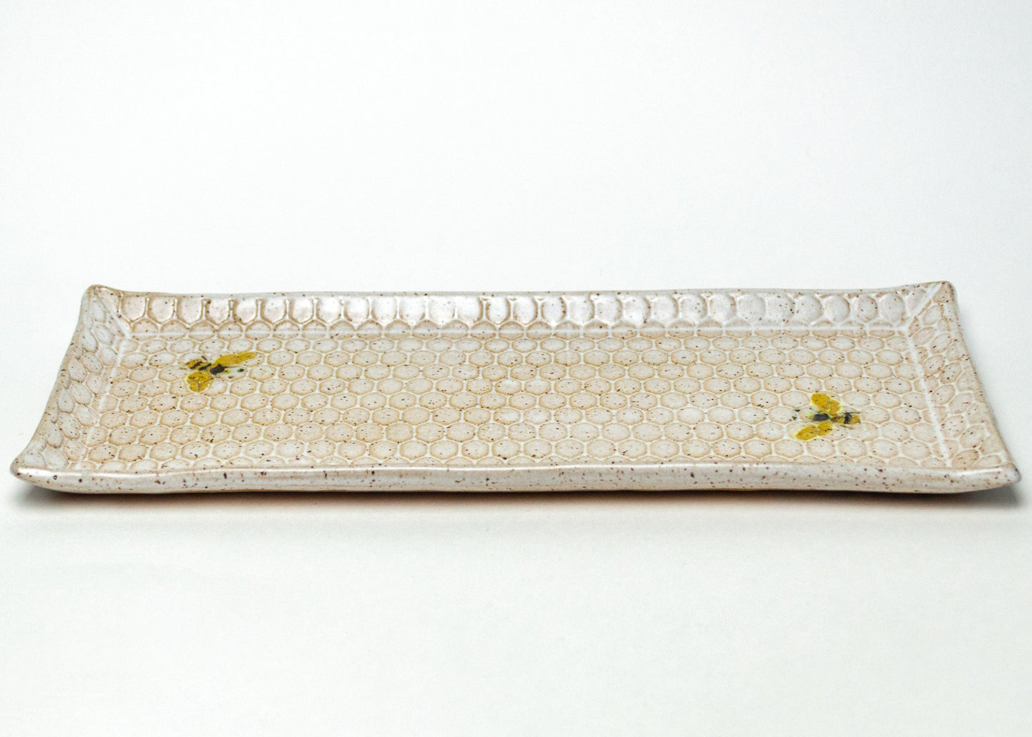 Bee Pattern White 12" Platter