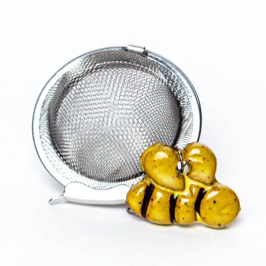 Bee Stoneware Charm w/ Tea Ball Infuser